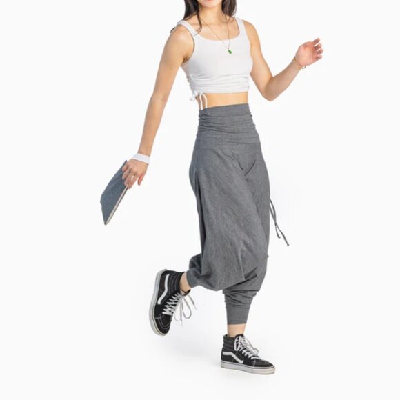 Buddha Pants Unisex Zipper Travel Cotton Make Up Bag Hand Carry Clutch Grey - Picture 1 of 4